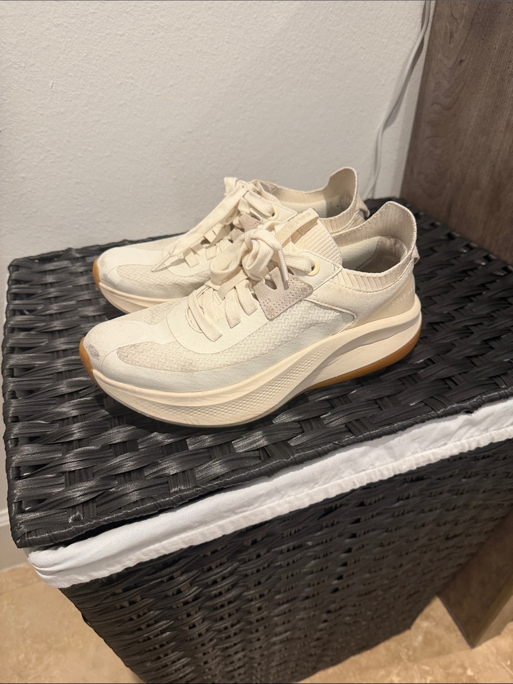 Cole Haan Women's Grandpro Cream and Gum Lace-Up Sneakers